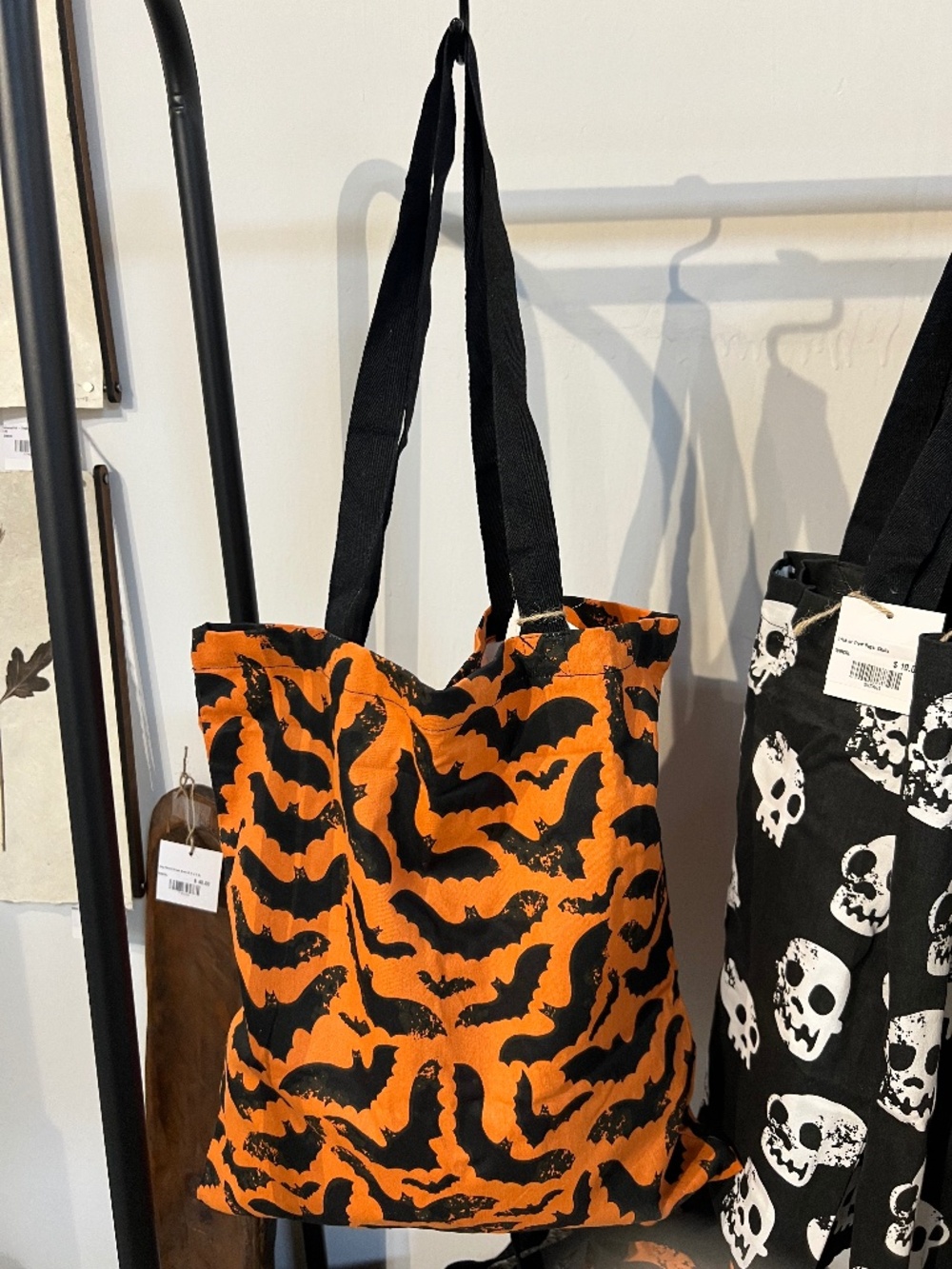 NWT Halloween Trick or Treat Tote Bag | Black Bats Print